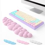 Aisakoc PU Deri Hafızalı Köpüklü Beyaz Bulut Bilek Desteği Sevimli Klavye Desteği, PC Oyun/El Yastığı/Bilgisayar/Ofis için Masa Bilek Pedi (Pembe)