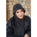 Aişe tesettür Antrasit Taş Detay Vintage Şapka