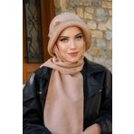 Aişe tesettür Bej Taşlı Aksesuarlı Vintage Şapka