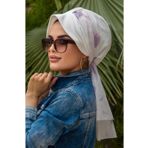Aişe tesettür Beyaz Batik Desen Şapka Bone
