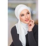 Aişe tesettür Beyaz Kelebek Bone Şal