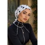 Aişe tesettür Beyaz Puanlı Önü Düz Deniz - Havuz Bonesi