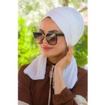 Aişe Tesettür Beyaz Tesettür Atkılı Bone