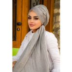 Aişe Tesettür Gri Pamuk Biritli Şal