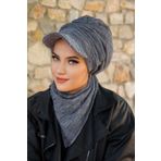Aişe tesettür Kot Mavi Büzgülü Tesettür Şapka