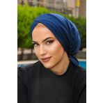 Aişe tesettür Lacivert Çapraz Deniz - Havuz Bonesi