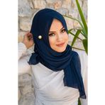 Aişe Tesettür Lacivert Double Şal