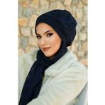 Aişe tesettür Lacivert Triko Desen Tesettür Bere