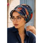 Aişe tesettür Lacivert Turuncu Şapka Bone