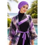Aişe tesettür Menekşe Çapraz Bone / Deniz - Havuz Bonesi