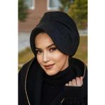 Aişe tesettür Siyah İnci Şapka Bone