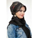Aişe tesettür Siyah Zincir Desen Tesettür Şapka