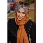 Aişe Tesettür Taba Kazayağı Kışlık Hazır Şal