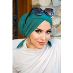 Aişe tesettür Zümrüt Çapraz Bone