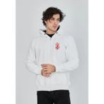 Aisha Elbise Baskılı Tam Fermuarlı Kapşonlu Sweatshirt - Beyaz - 2XL