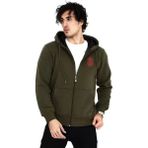 Aisha Elbise Baskılı Tam Fermuarlı Kapşonlu Sweatshirt - Haki - 2XL