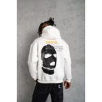 Aisha Elbise Erkek Kordonlu Maske Baskılı Kapüşonlu Sweat - Beyaz - XL
