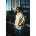 Aisha Elbise Üç Iplik Penye Kapşonlu Basic Sweatshirt - Bej - 2XL