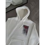 Aisha Elbise Uzun Kol Kapşonlu Ön ve Arka Baskılı Sweatshirt - Beyaz - 2XL