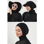 Aisha's Design 3'lü Bone,Siperlik ve Şapka Seti Tesettür (Deniz,Havuz) Yüzücü Bonesi,ST-1SN,ST-1SN