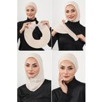 Aisha's Design 4'lü Bone,Siperlik ve Şapka Seti Tesettür (Deniz,Havuz) Yüzücü Bonesi,ST-2SN