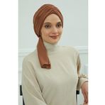 Aisha's Design B-1 Koyu Kahverengi Büzgüllü Penye Bone