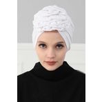 Aisha's Design B-21 Beyaz Güllü Penye Bone