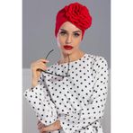 Aisha's Design B-21 Kırmızı Güllü Penye Bone