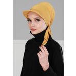 Aisha's Design B-40 Hardal Sarısı Siperlikli Bandana
