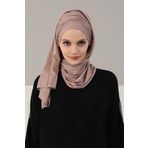 Aisha's Design BT-1 Vizon Büzgülü Penye Boneli Şal