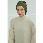Aisha's Design HT-31 Haki Yeşili Aerobin Kumaş Hazır Türban