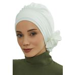 Aisha's Design HT-92 Beyaz Aerobin Kumaş Hazır Türban