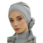 Aisha's Design HT-92 Gri Aerobin Kumaş Hazır Türban