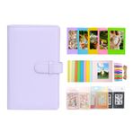 Aisnyho Instax Mini LiPlay 12 11 9 8+ 8 evo 99 SE 40 90 70 50S 26 25 7S Kamera için anında resim film aksesuar seti, albüm/film çıkartması / mini çerçeve/asma çerçevesi, leylak rengi / mor