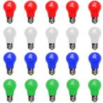 Aiwerttes 20'li paket 3 W LED renkli ampul E27 A50 vidalı kapaklı ampul, düğün, cadılar bayramı, Noel kutlaması için, kısılamaz (kırmızı, sıcak beyaz, mavi, yeşil)