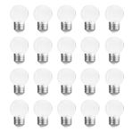 Aiwerttes E27 LED ampul, renkli ampul, 2 W, G45 golf topu, 20 W ampul Equilavent, AC 220 – 240 V, bahçe, parti, düğün, Noel dekoratif ışıkları, kısılamaz, 20 paket (şeffaf sıcak beyaz)