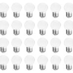 Aiwerttes E27 LED ampul, renkli ampul, 2 W, G45 golf topu, 20 W ampul Equilavent, AC 220 – 240 V, bahçe, parti, düğün, Noel dekoratif ışıkları, kısılamaz, 24 paket (şeffaf sıcak beyaz)