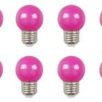 Aiwerttes Renkli LED Ampuller Golf Topu E27 2W G45, AC220V, Kısılamaz, Plastik Kapak, Dış Mekan İç Mekan Dize Düğün Parti Bar Ruh Hali Ambiyans Dekoru için 8'li Paket (Mor)