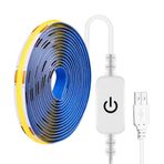 aixi-SHS USB 5M COB LED Şerit Sıcak Beyaz DC5V Kısılabilir LED Şerit Işık TV Arka Plan, Ev, Ofis için