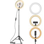 AIXPI Halka Işık 10 inç ile 67 inç Genişletilmiş Tripod Standı ve Telefon Tutucu YouTube Video için, Kamera Led Halka Işık Akış, Makyaj, Selfie Fotoğrafçılık için iPhone Android ile Uyumlu
