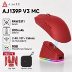 AJ139P V3 Mc Kırmızı Kablosuz Oyuncu Mouse