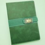 Ajanda Defter, Not Defteri, Çizgili Deri Defter - 1 Adet - Yeşil