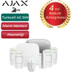 Ajax 4g Sim Kartlı Alarm Seti Siren Dahil 5 Dedektörlü Sistem – 1 Adet Manyetik ve 4 Adet Hareket Dedektörü – Beyaz