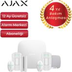 Ajax Alarm Dahili Siren Dahil 3 Dedektörlü Set – 2 Adet Hareket Dedektörü, 1 Adet Manyetik - Beyaz