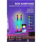 Ajazz ABL-190 Ambiyans Aydınlatmalı Kulaklık Standı- Sese Duyarlı RGB Işık Barı