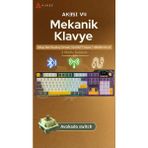 Ajazz AK35IV4 Tam Boy Mekanik Oyuncu Klavyesi-Tft EKRAN-10.000 Mah Batarya-Özel Temalı Tasarım - Sarı - Siyah