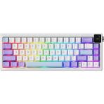 Ajazz AK650 Tft Ekranlı 3 Modlu Mekanik Oyun KLAVYESI-5.000 Mah Batarya-Rgb %65 Boyut - Dream Weaver Switch - Açık Mor - Beyaz