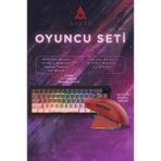 Ajazz AK650 Tft Ekranlı 3 Modlu Oyuncu Klavyesi + 139 V2 Mc Profesyonel Oyuncu Mouse Seti - Kırmızı