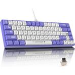 Ajazz AK680 Kablolu %65 Boy Mekanik Oyuncu Klavyesi-Rainbow Aydınlatma Hot-Swap - Brown Switch - Mor