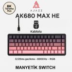 Ajazz AK680 Max Rapid Trigger Manyetik Switch Mekanik Kablolu Klavye Rgb 0.125 Ms Ultra Düşük Gecikme - Pembe